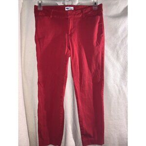 Women’s Old Navy The Pixie Red Pants Chino Skinny Leg Ankle Pants Jeans Sz 10